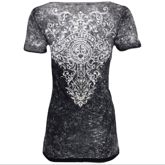 AFFLICTION Womens T-Shirt AMARILLO BEND Athletic B - Picture 4 of 8